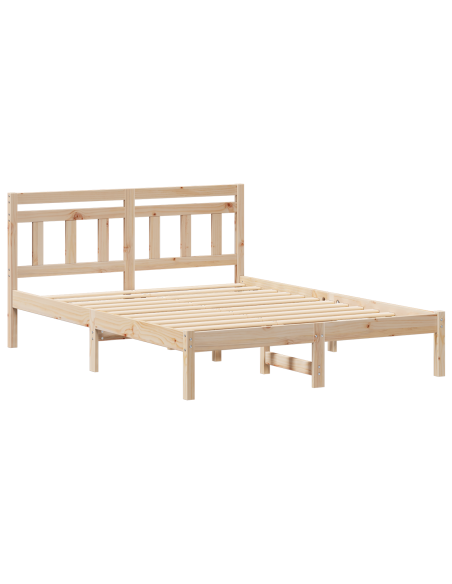 Struttura del letto Marrone 140 x 190 cm Legno di pino massello