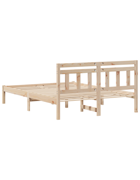 Struttura del letto Marrone 140 x 190 cm Legno di pino massello