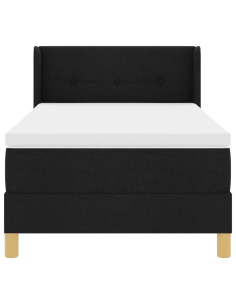 Letto a molle con materasso Nero 200 x 100 cm Poliestere 2