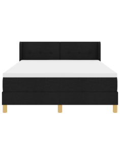 Letto a molle con materasso Nero 200 x 140 cm Poliestere 2