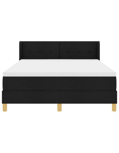 Letto a molle con materasso Nero 200 x 140 cm Poliestere