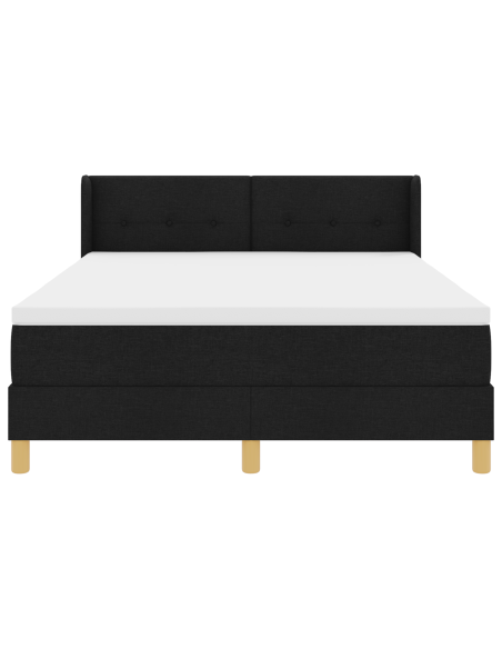 Letto a molle con testiera Nero 140 x 200 cm Tessuto