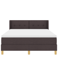 Letto a molle Marrone Scuro 200 x 140 cm Poliestere 2