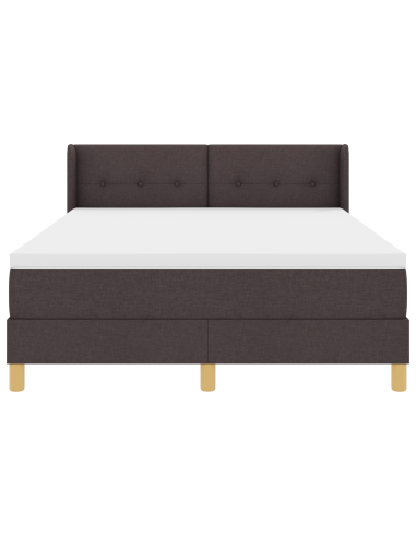 Letto a molle Marrone Scuro 200 x 140 cm Poliestere
