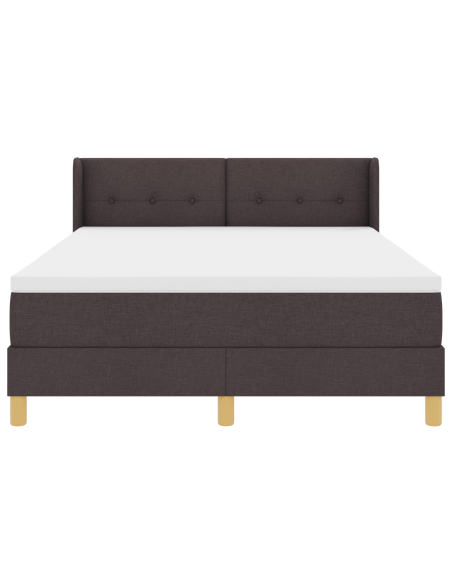Letto a molle con testiera Marrone scuro 140 x 200 cm Tessuto