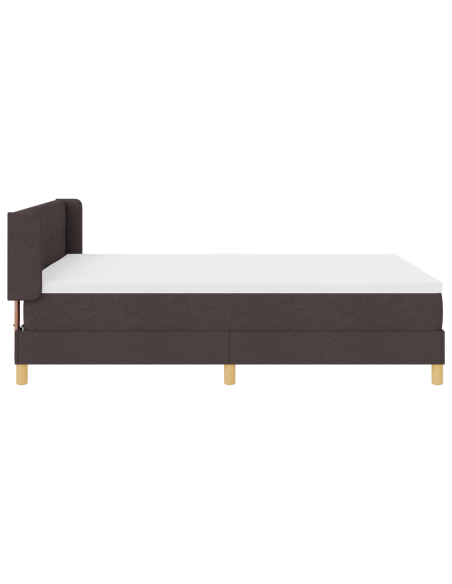 Letto a molle con testiera Marrone scuro 140 x 200 cm Tessuto