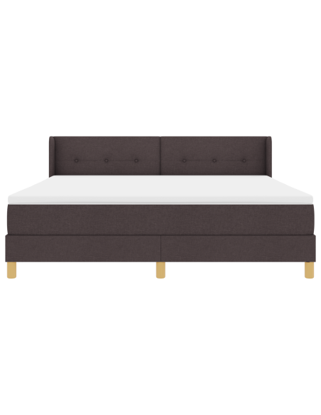 Letto a molle Marrone scuro e Bianco 180 x 200 cm Poliestere