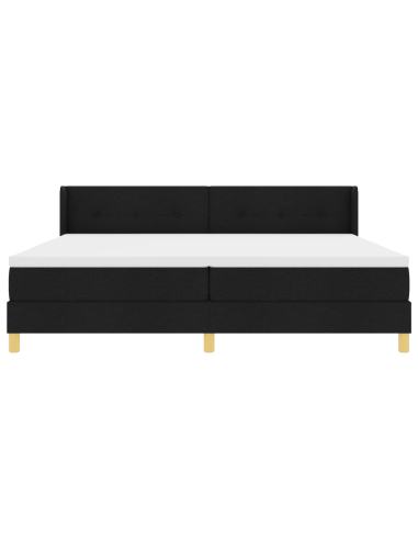 Letto a molle con materasso Nero 200 x 200 cm Poliestere