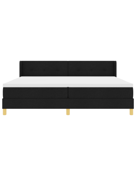 Letto a molle Nero 200 x 200 cm Rivestimento e Legno e Schiuma
