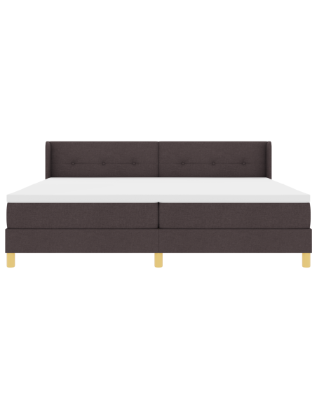 Letto a molle con testiera Marrone scuro 200 x 200 cm legno