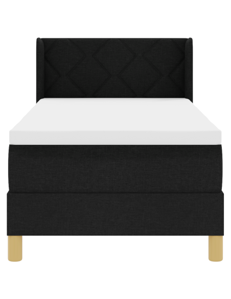 Letto a molle Nero e Bianco e Nero 80 x 200 cm Tessuto