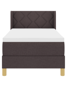 Letto a molle con testiera Marrone Scuro 200 x 80 cm Poliestere 2