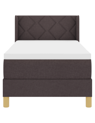Letto a molle con testiera Marrone Scuro 200 x 80 cm Poliestere