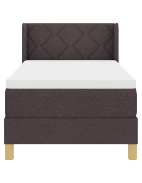 Letto a molle Marrone scuro e Bianco 80 x 200 cm Tessuto