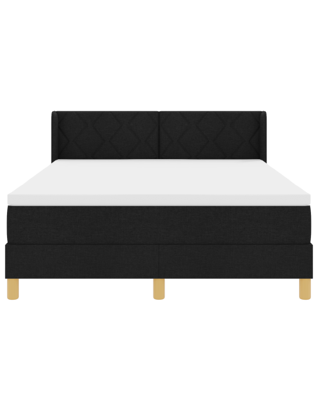Letto a molle Nero e Bianco e Nero 140 x 200 cm Tessuto