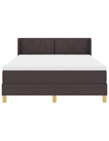 Letto a molle Marrone Scuro 200 x 160 cm Poliestere