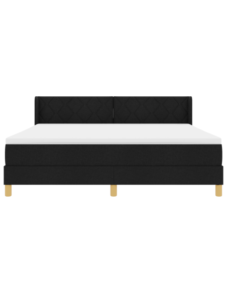 Letto a molle Nero e Bianco e Nero 180 x 200 cm Tessuto
