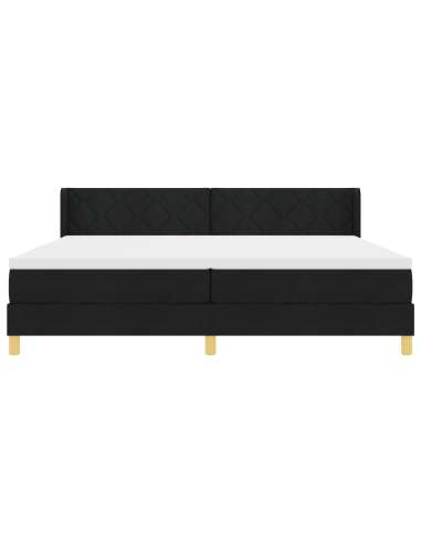 Letto a molle con materasso Nero 200 x 200 cm Poliestere