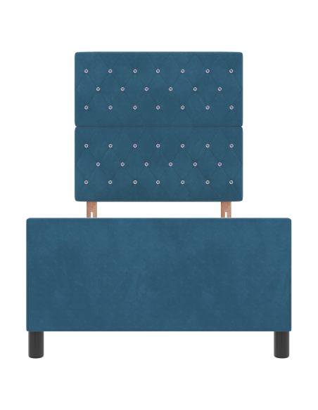 Letto a molle con testiera Blu Scuro 90 x 190 cm Velluto