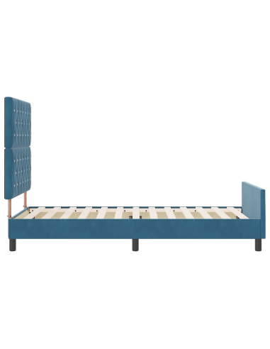 Letto a molle con testiera Blu Scuro 90 x 190 cm Velluto