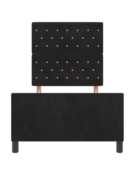 Struttura Letto Nera 90x200 cm in Velluto