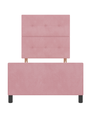 Letto a molle con testiera Rosa 90 x 190 cm Velluto