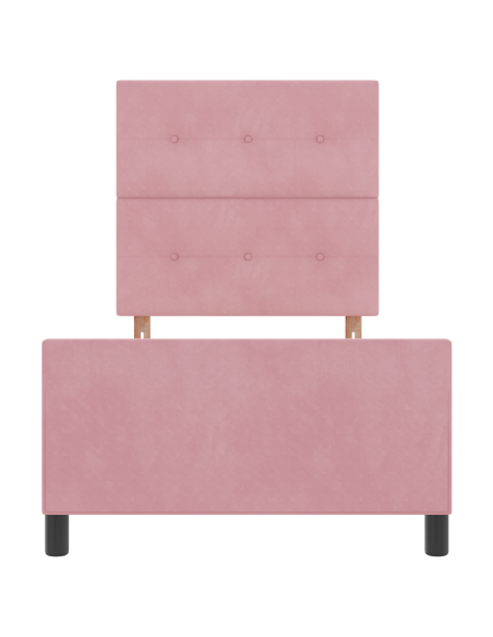 Letto a molle con testiera Rosa 90 x 190 cm Velluto