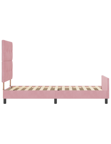 Letto a molle con testiera Rosa 90 x 190 cm Velluto