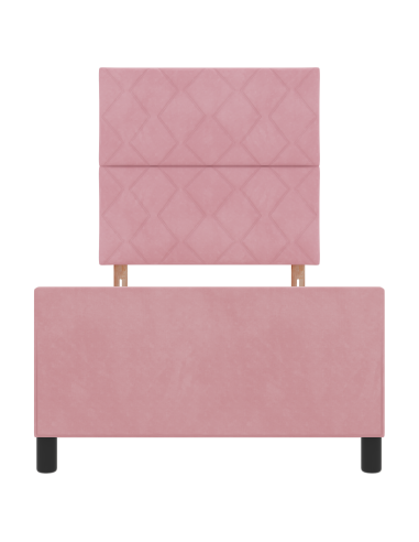 Letto a molle con testiera Rosa 90 x 190 cm Velluto