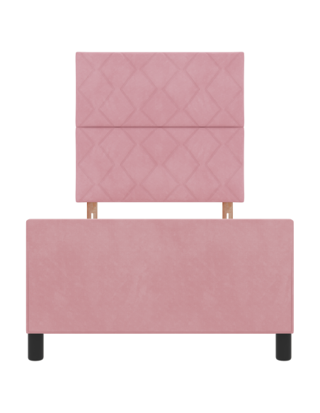 Letto a molle con testiera Rosa 90 x 190 cm Velluto