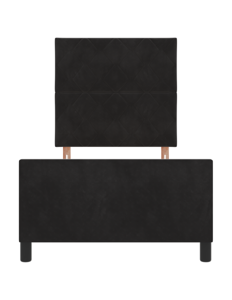 Letto Nero 90x200 cm Velluto