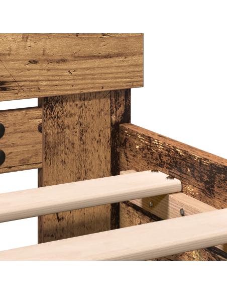 Struttura letto con testata Legno vecchio 100 x 200 cm