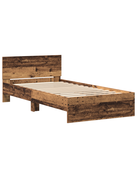 Struttura letto con testata Legno vecchio 100 x 200 cm
