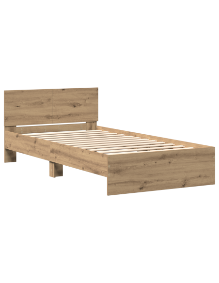 Struttura letto con testata Rovere artigianale 100 x 200 cm