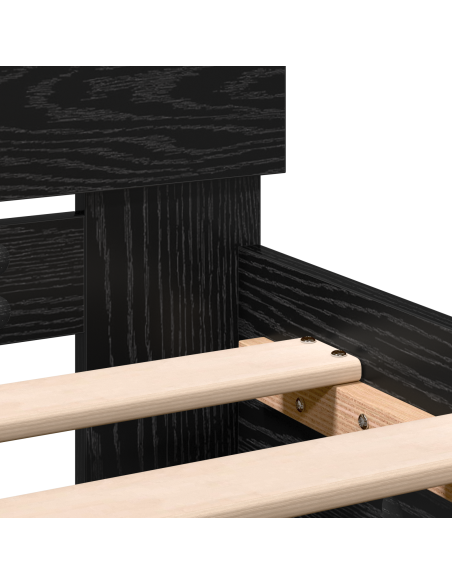 Struttura letto con testata Rovere Nero 100 x 200 cm