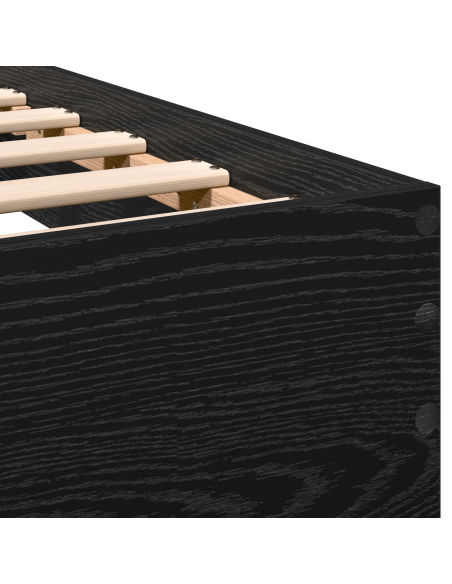 Struttura letto con testata Rovere Nero 100 x 200 cm
