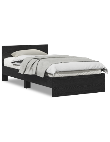 Struttura del letto con testiera Rovere Nero 203 x 104 x 70 cm