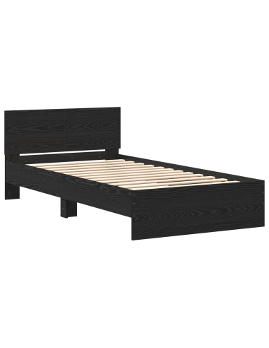 Struttura del letto con testiera Rovere Nero 203 x 104 x 70 cm
