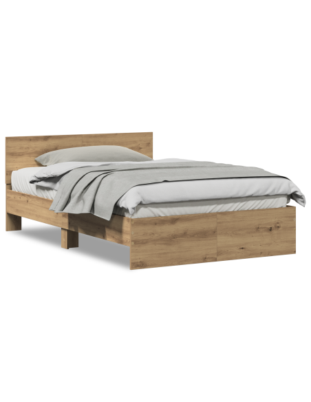Struttura letto con testata Rovere artigianale 120 x 190 cm