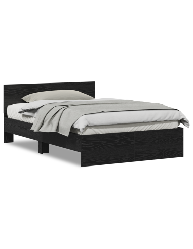 Struttura del letto con testiera Rovere Nero 193 x 125 x 70 cm