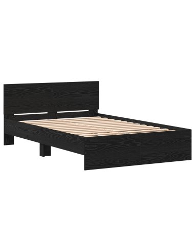 Struttura del letto con testiera Rovere Nero 193 x 125 x 70 cm