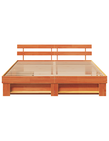 Struttura del letto Marrone cerato 200 x 200 cm Pino massello