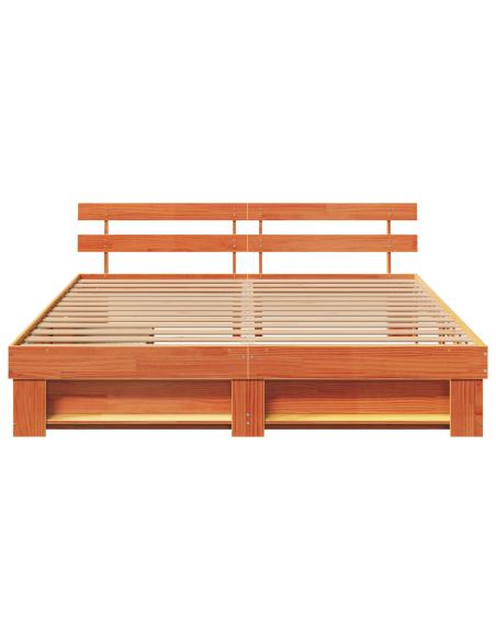 Struttura del letto Marrone cerato 200 x 200 cm Pino massello