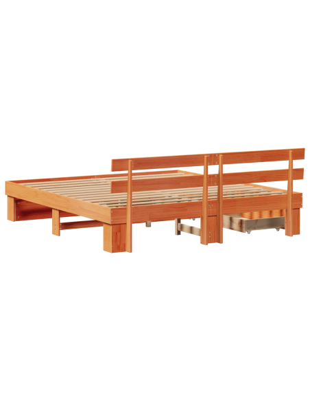 Struttura del letto Cera marrone 180 x 200 cm Legno Massello