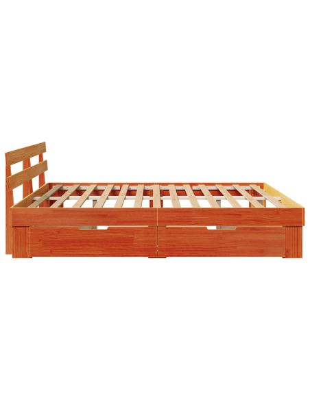 Struttura del letto Cera marrone 180 x 200 cm Legno Massello