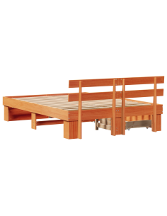 Struttura del letto Marrone cerato 150 x 200 cm Pino massello 2