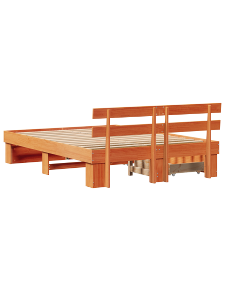 Struttura del letto Cera marrone 150 x 200 cm Legno Massello