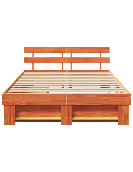 Struttura del letto Cera marrone 150 x 200 cm Legno Massello