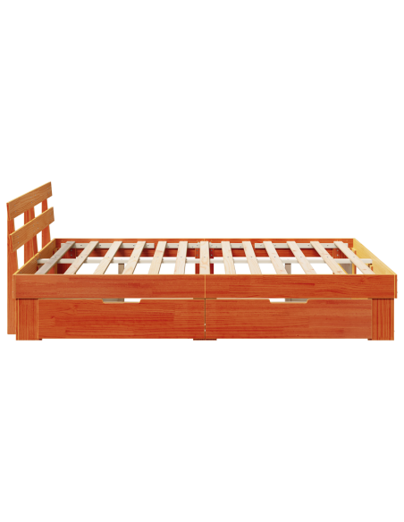 Struttura del letto Cera marrone 150 x 200 cm Legno Massello