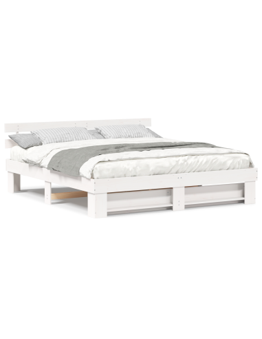 Struttura del letto Bianco 200 x 200 cm Pino massello